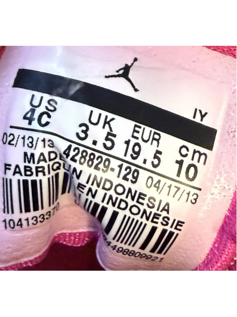 Nike Jordan Flight TR “97” Toddlers White/Pink 428829-129 Size 4C